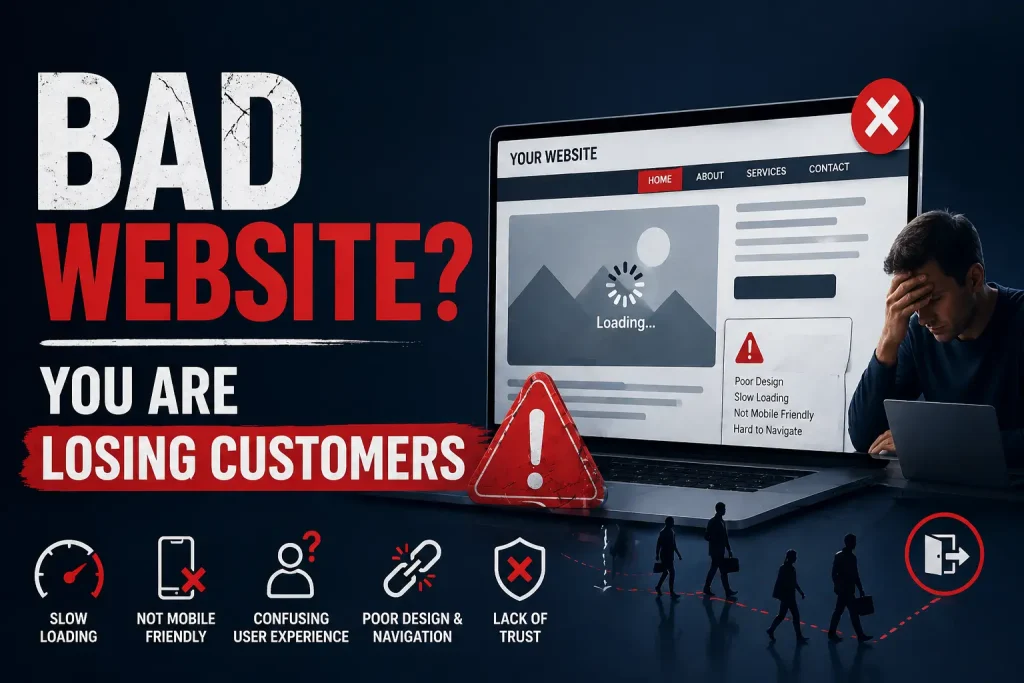 bad website losing customers
