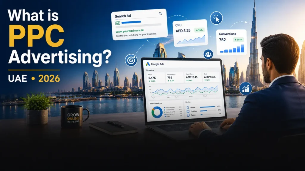 What is PPC advertising guide for UAE businesses explaining Google Ads, paid search marketing, and lead generation in Dubai, Abu Dhabi, and Sharjah.