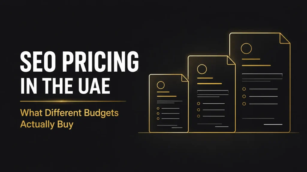 SEO pricing in the UAE showing three different quote tiers, C Zone Star
